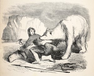 A grönlandiak vacsorája, amelyet egy medve tulajdonított el, 1859